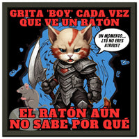 Póster Semibrillante de Gato con Marco Metal "Kitty of War" 30x30 cm / 12x12″