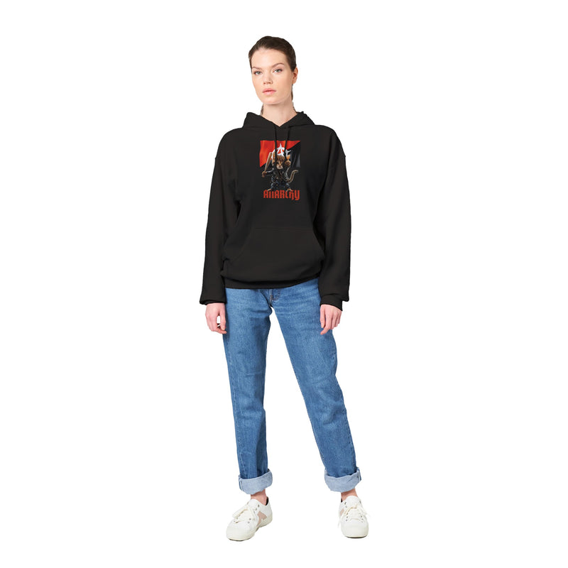 Sudadera con Capucha Unisex Estampado de Gato "Miaunarchy Biker" Michilandia