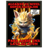 Póster Semibrillante de Gato con Marco Metal "Super Saiyajin Felino" Michilandia | La tienda online de los amantes de gatos