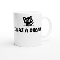 Taza Blanca con Impresión de Gato "Sueños de Miau" Michilandia | La tienda online de los fans de gatos