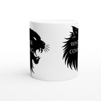 Taza Blanca con Impresión de Gato "Nieve y Garra" Michilandia | La tienda online de los fans de gatos