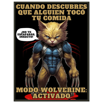 Póster Semibrillante de Gato con Marco Metal 