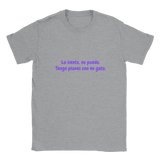 Camiseta unisex estampado de gato "Planes con mi gato" Sports Grey