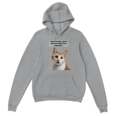 Sudadera con capucha unisex estampado de gato "¿Eres tú Karen?" Gelato