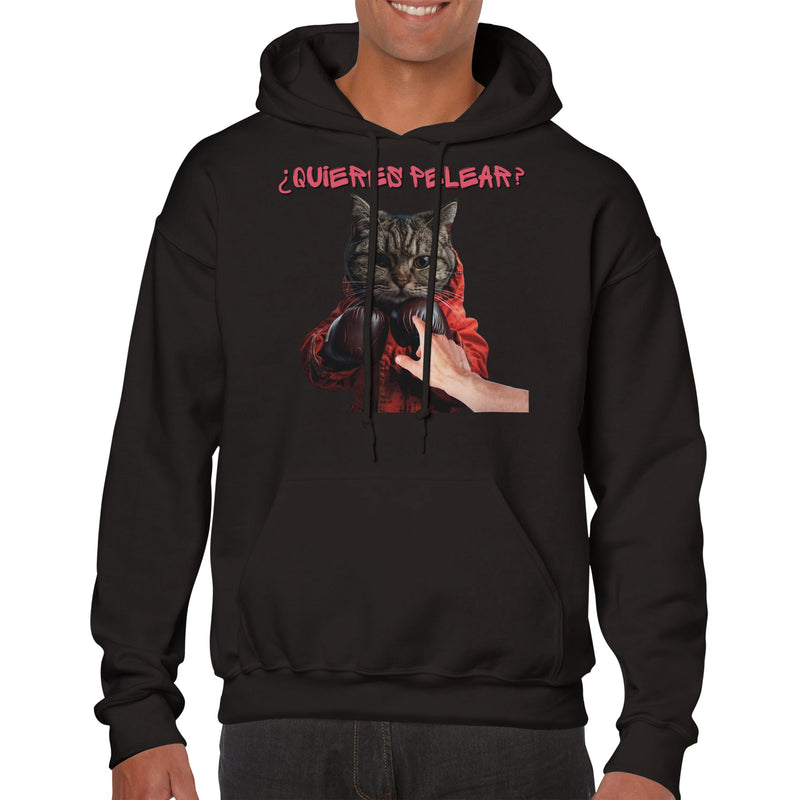 Sudadera con Capucha Unisex Estampado de Gato 