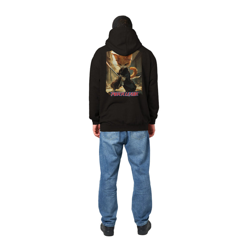 Sudadera con capucha Prémium Unisex Impresión Trasera de Gato "Gatito Shinigami" Michilandia | La tienda online de los fans de gatos