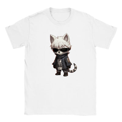 Camiseta júnior unisex estampado de gato 