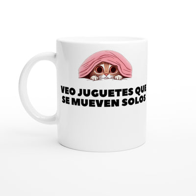 Taza Blanca con Impresión de Gato 