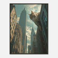 Póster Semibrillante de Gato con Marco Metal "Gigante en la Ciudad" Michilandia | La tienda online de los fans de gatos
