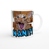 Taza Blanca con Impresión de Gato "Nani Meow!"