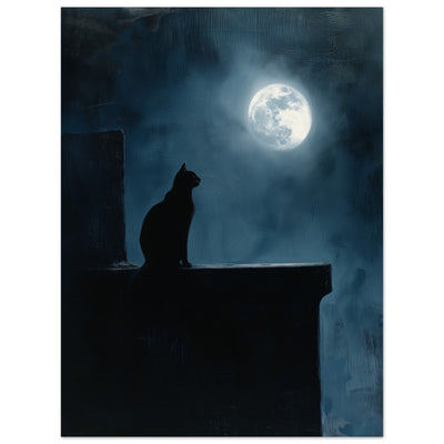 Panel de aluminio impresión de gato "Misterio Lunar" Michilandia | La tienda online de los fans de gatos