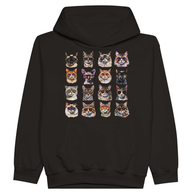 Sudadera con capucha júnior estampado de gato "Cool Cats" Michilandia | La tienda online de los fans de gatos