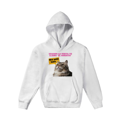 Sudadera con capucha júnior estampado de gato 