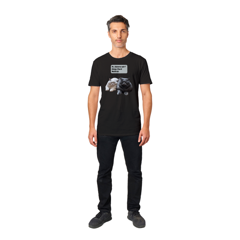 Camiseta unisex estampado de gato "Michis relajados" Gelato