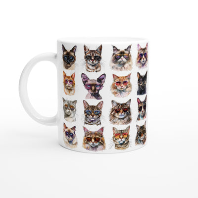 Taza Blanca con Impresión de Gato 