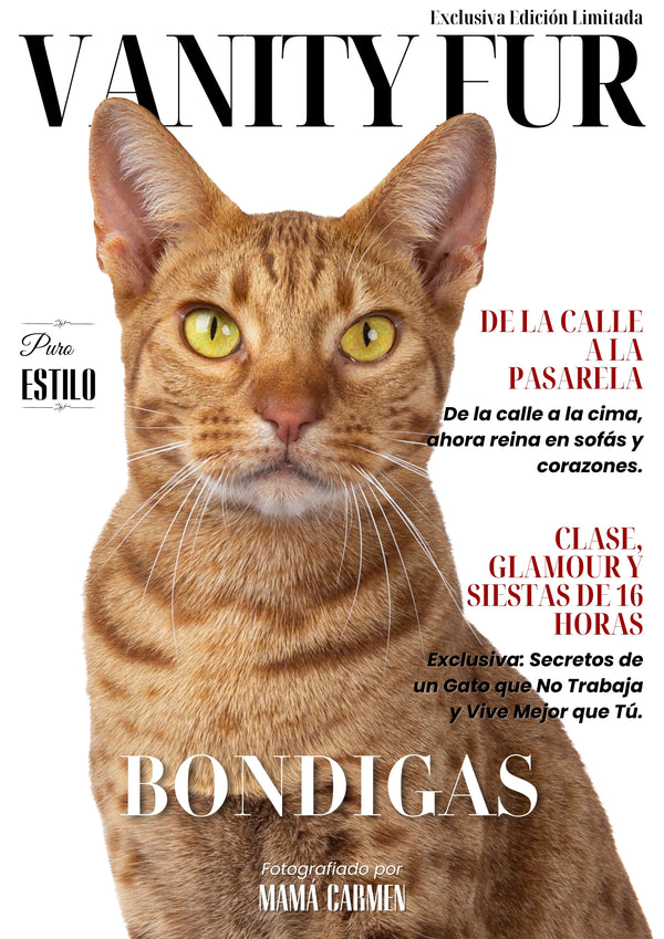 Tu Gato en la Portada de una Revista - ¡Personalízala con su Nombre y Foto!