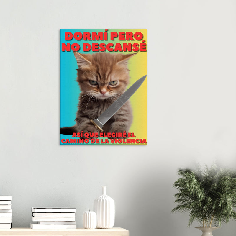 Lienzo de gato "Amanecer Agresivo" Michilandia | La tienda online de los fans de gatos