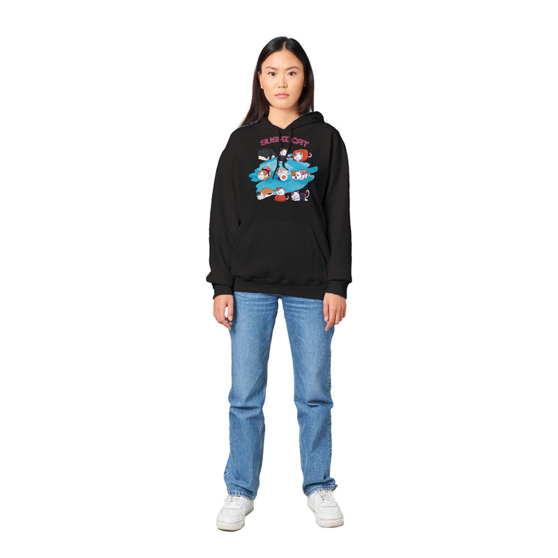 Sudadera con Capucha Unisex Estampado de Gato "Sushi Cat" Michilandia | La tienda online de los fans de gatos