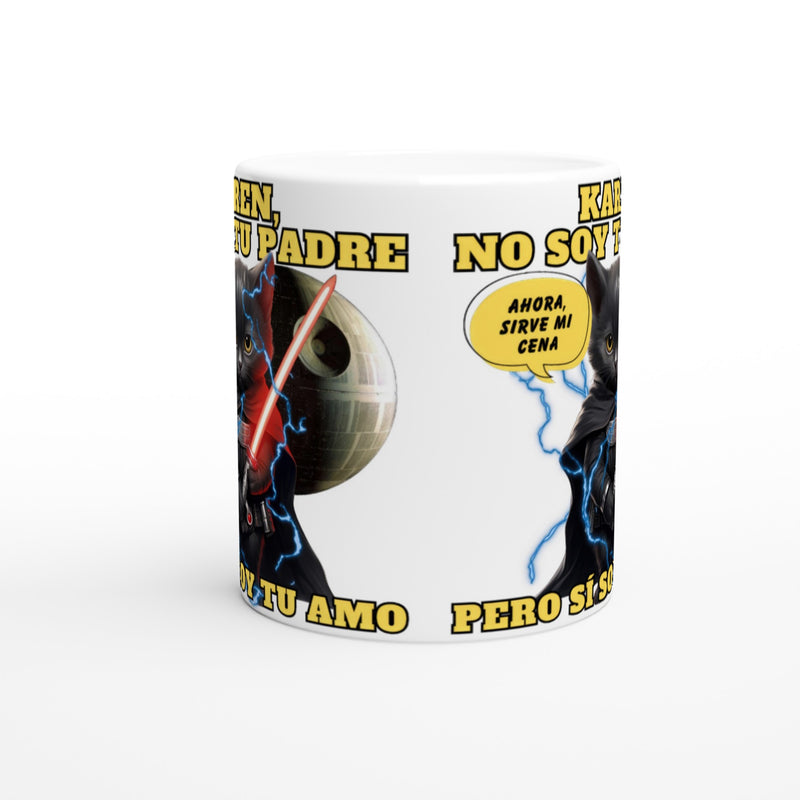 Taza blanca con impresión de gato "Darth Miau" Michilandia | La tienda online de los amantes de gatos