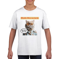 Camiseta Junior Unisex Estampado de Gato 