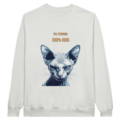 Sudadera Unisex Estampado de Gato "Sphynx Implacable" Michilandia