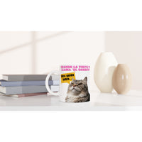 Taza blanca con impresión de gato "Mira Quién Habla" Michilandia | La tienda online de los amantes de gatos