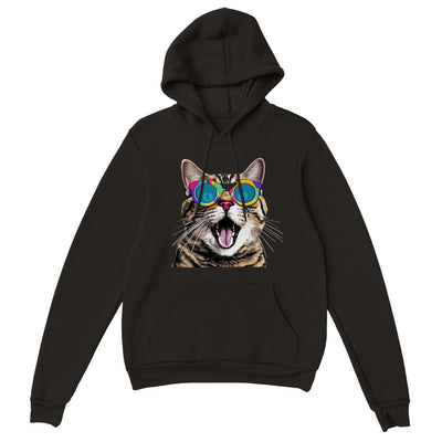 Sudadera con capucha unisex estampado de gato 