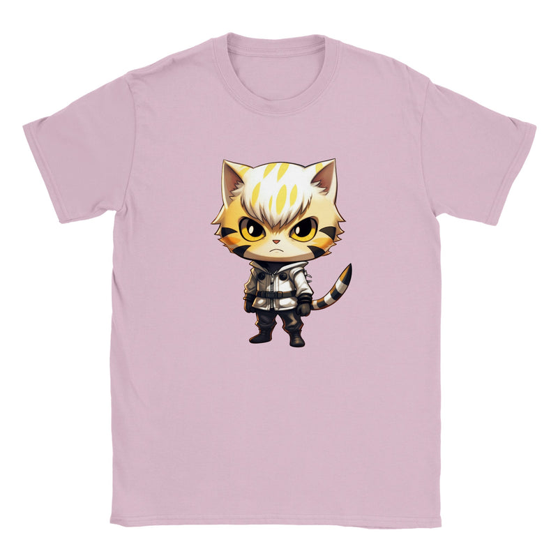 Camiseta júnior unisex estampado de gato "Gatenos: El Cyborg Felino" Michilandia | La tienda online de los amantes de gatos