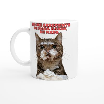 Taza Blanca con Impresión de Gato 