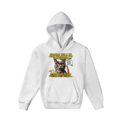 Sudadera con capucha júnior estampado de gato 