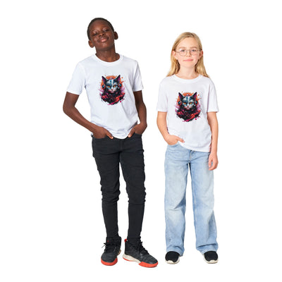 Camiseta Junior Unisex Estampado de Gato "Retro Miau" Michilandia | La tienda online de los fans de gatos