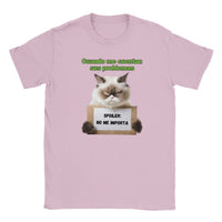 Camiseta Junior Unisex Estampado de Gato "Desinterés Felino" Michilandia | La tienda online de los fans de gatos