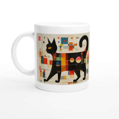 Taza Blanca con Impresión de Gato 