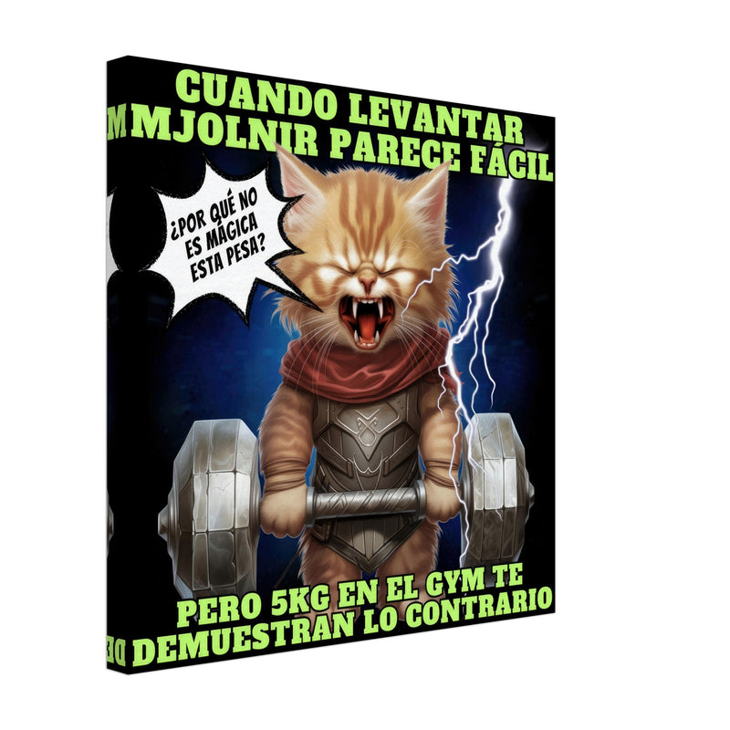 Lienzo de gato "Michi Thor Fitness" Michilandia | La tienda online de los amantes de gatos