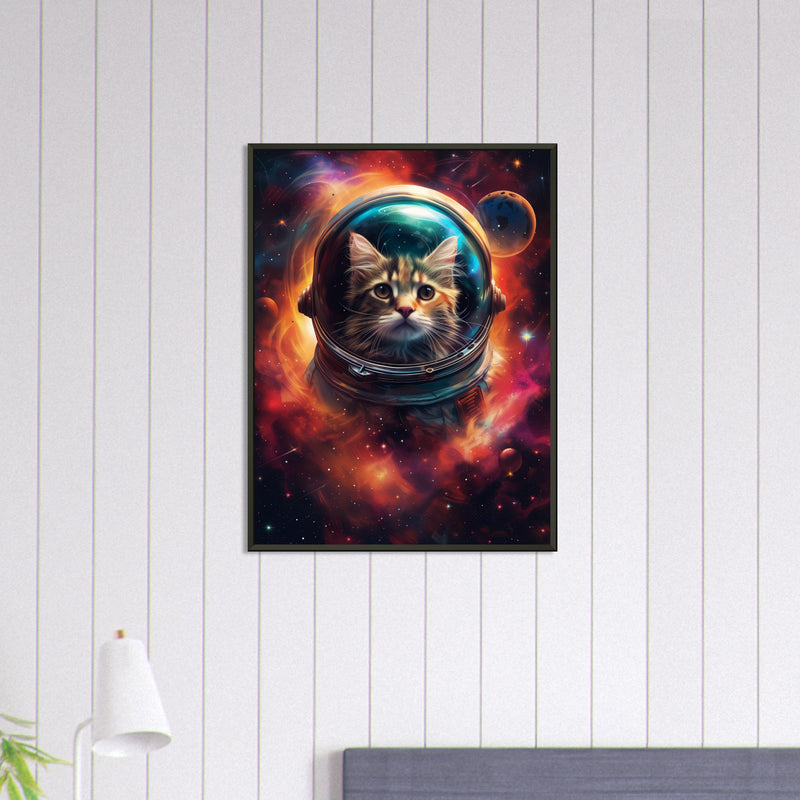 Póster Semibrillante de Gato con Marco Metal "Nebulosa Felina" Michilandia | La tienda online de los fans de gatos