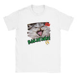 Camiseta Junior Unisex Estampado de Gato "Grito Cómico" Blanco