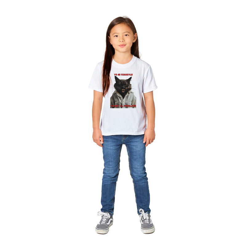 Camiseta Junior Unisex Estampado de Gato "Soy el Problema" Michilandia | La tienda online de los fans de gatos