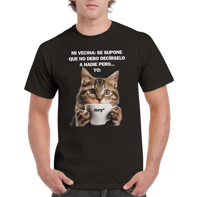 Camiseta Unisex Estampado de Gato 