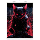Póster semibrillante de gato con colgador "El Travieso de Hell's Kitchen"