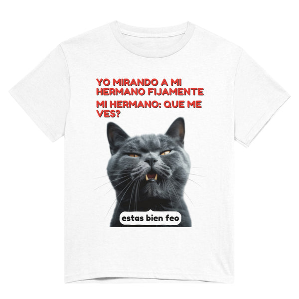 Camiseta Unisex Estampado de Gato "Sarcasmo Felino" Michilandia | La tienda online de los fans de gatos