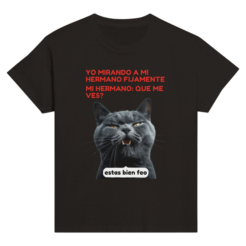 Camiseta Junior Unisex Estampado de Gato "Sarcasmo Felino" Michilandia | La tienda online de los fans de gatos