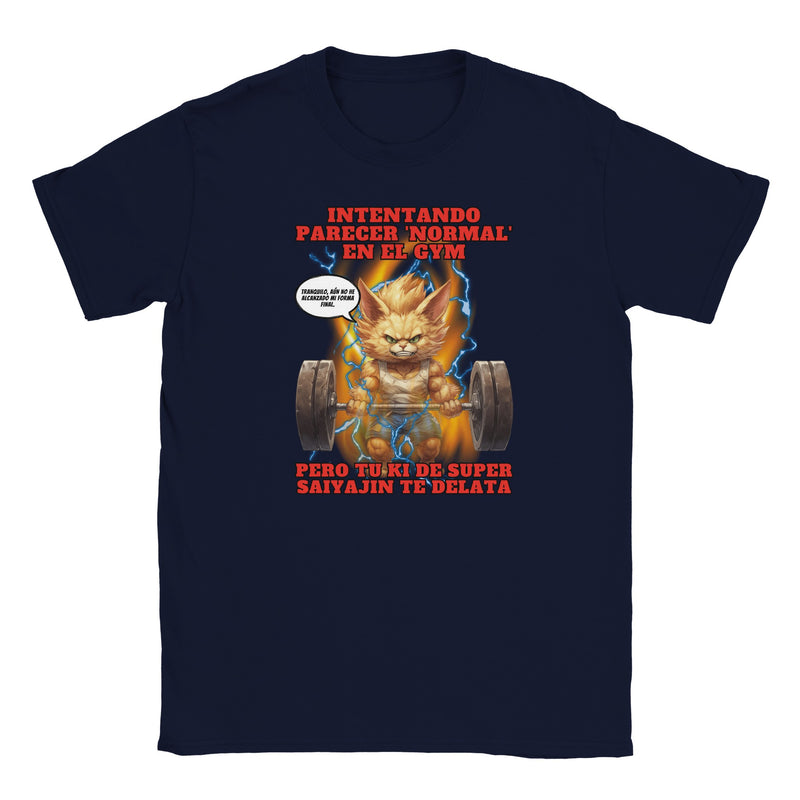 Camiseta Junior Unisex Estampado de Gato "Levantamiento Saiyajin" Michilandia | La tienda online de los fans de gatos