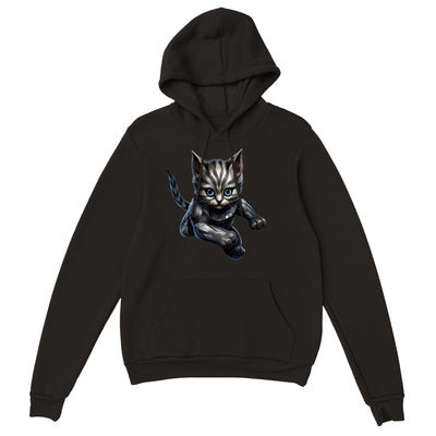 Sudadera con capucha unisex estampado de gato 