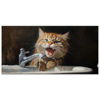 Lienzo de gato "Michi en el Baño" Gelato