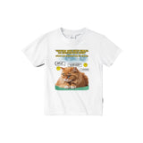 Camiseta júnior unisex estampado de gato "Melancolía Digital"