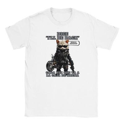 Camiseta júnior unisex estampado de gato 