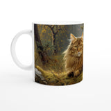 Taza Blanca con Impresión de Gato "Nobleza Silvestre" Michilandia | La tienda online de los fans de gatos