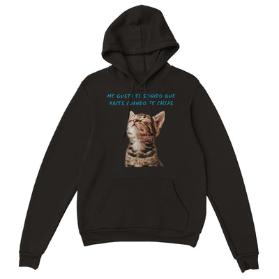 Sudadera con Capucha Unisex Estampado de Gato "Silencio Melódico" Michilandia | La tienda online de los fans de gatos