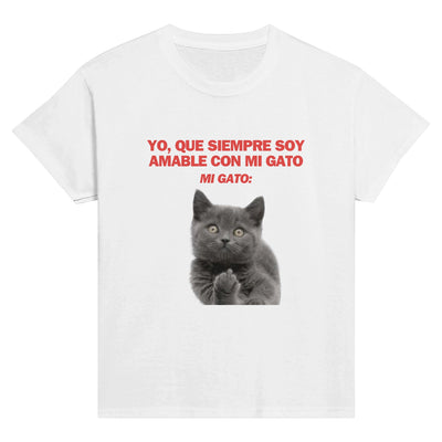 Camiseta Junior Unisex Estampado de Gato 