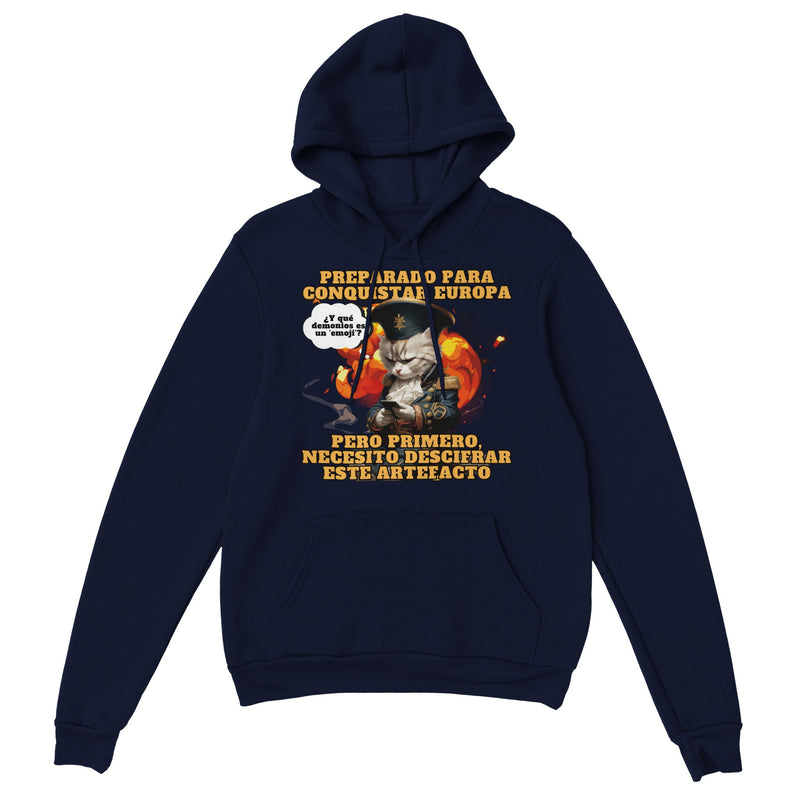 Sudadera con Capucha Unisex Estampado de Gato "De Batallas a Emojis" Michilandia | La tienda online de los fans de gatos